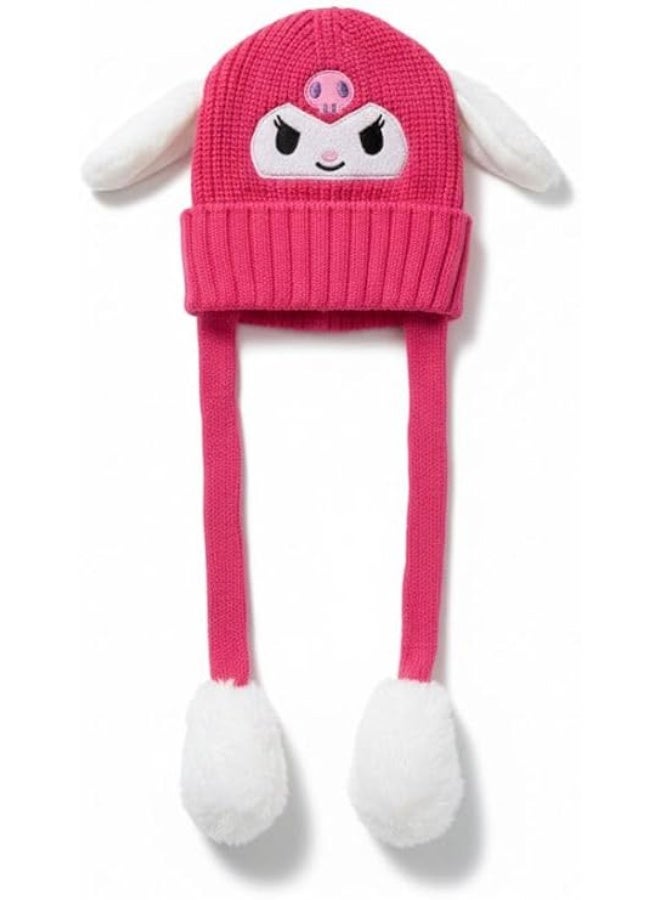 A plush bunny hat with movable ears for girls and boys, a cute fluffy headwear with a soft bunny design for warmth, suitable as a gift for parties and special occasions.